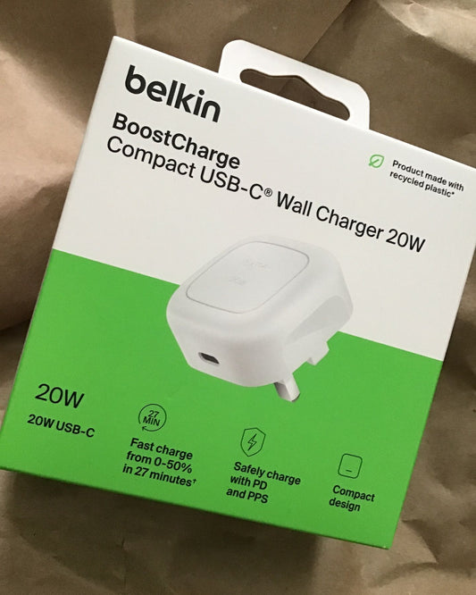 Belkin BoostCharge Compact USB-C Wall Charger 20W - Fast and Safe Charging Solution