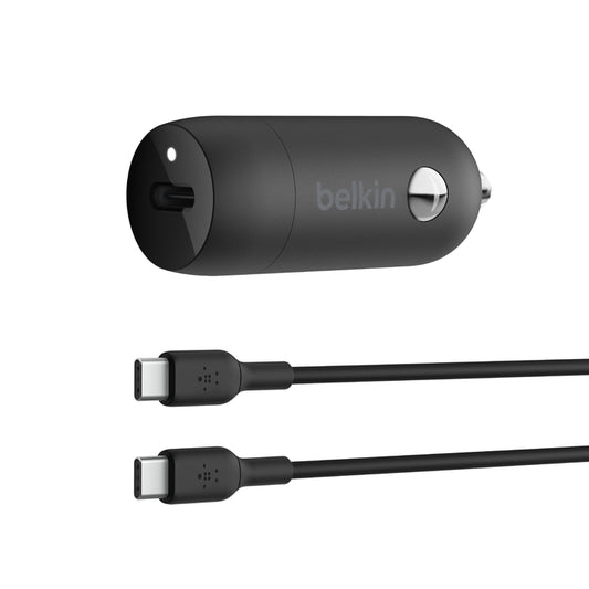 Belkin BoostCharge USB-C Car Charger with PPS 30W + USB-C to USB-C Cable