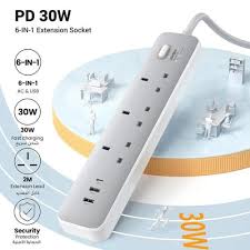 Ugreen 30W 3 AC Power Strip with Master Switch (2A1C) – CD286