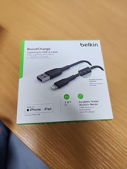 Belkin BoostCharge Lightning to USB-A Cable - Durable and Reliable Charging Solution