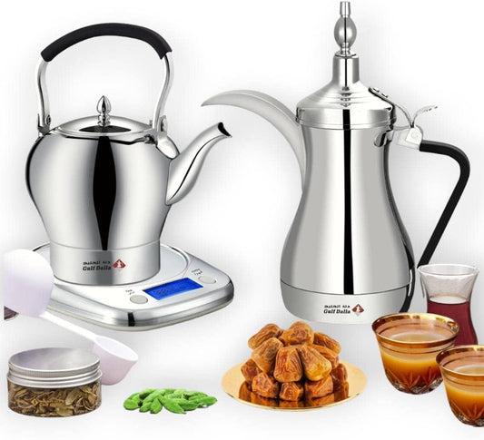 Arabic Karak Tea &amp; Coffee Maker – Gulf Dalla 2 Pcs Set (GA-C94889)