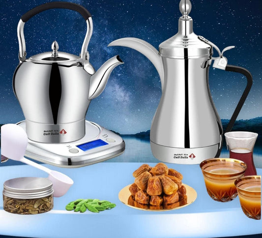 Arabic Karak Tea &amp; Coffee Maker – Gulf Dalla 2 Pcs Set (GA-C94889)