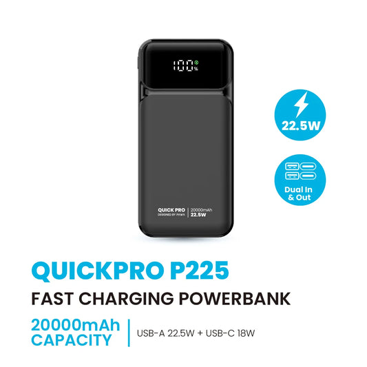 QUICKPRO P225 FAST CHARGING POWERBANK 20000mAh