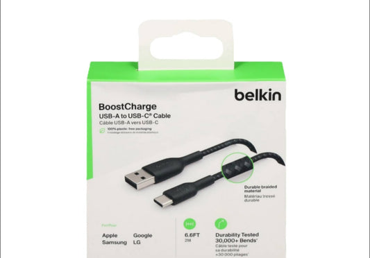 Belkin BoostCharge Lightning to USB-A Cable - Durable and Reliable Charging Solution