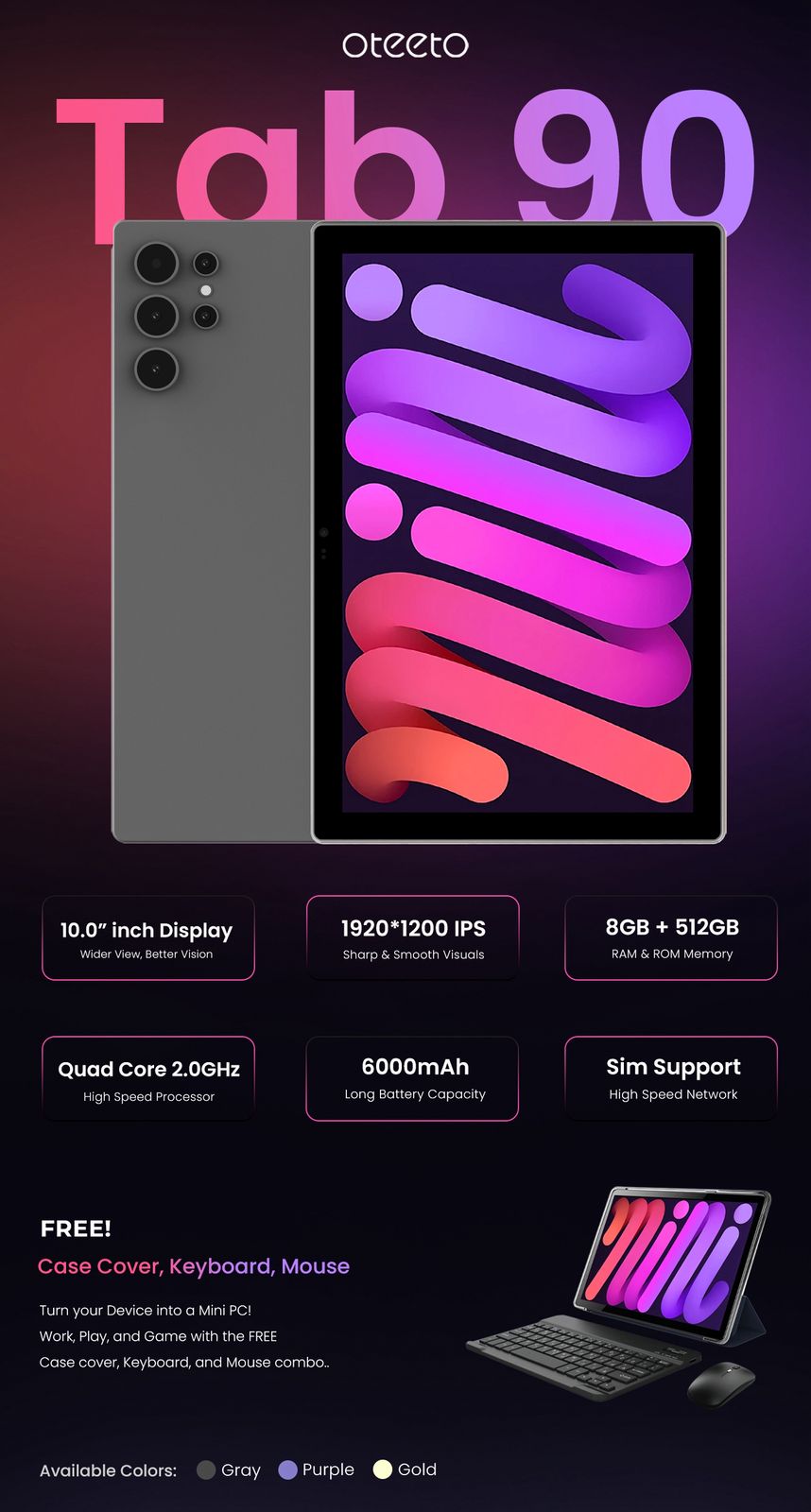 OTEETO TAB 90 8 GB / 256 GB
