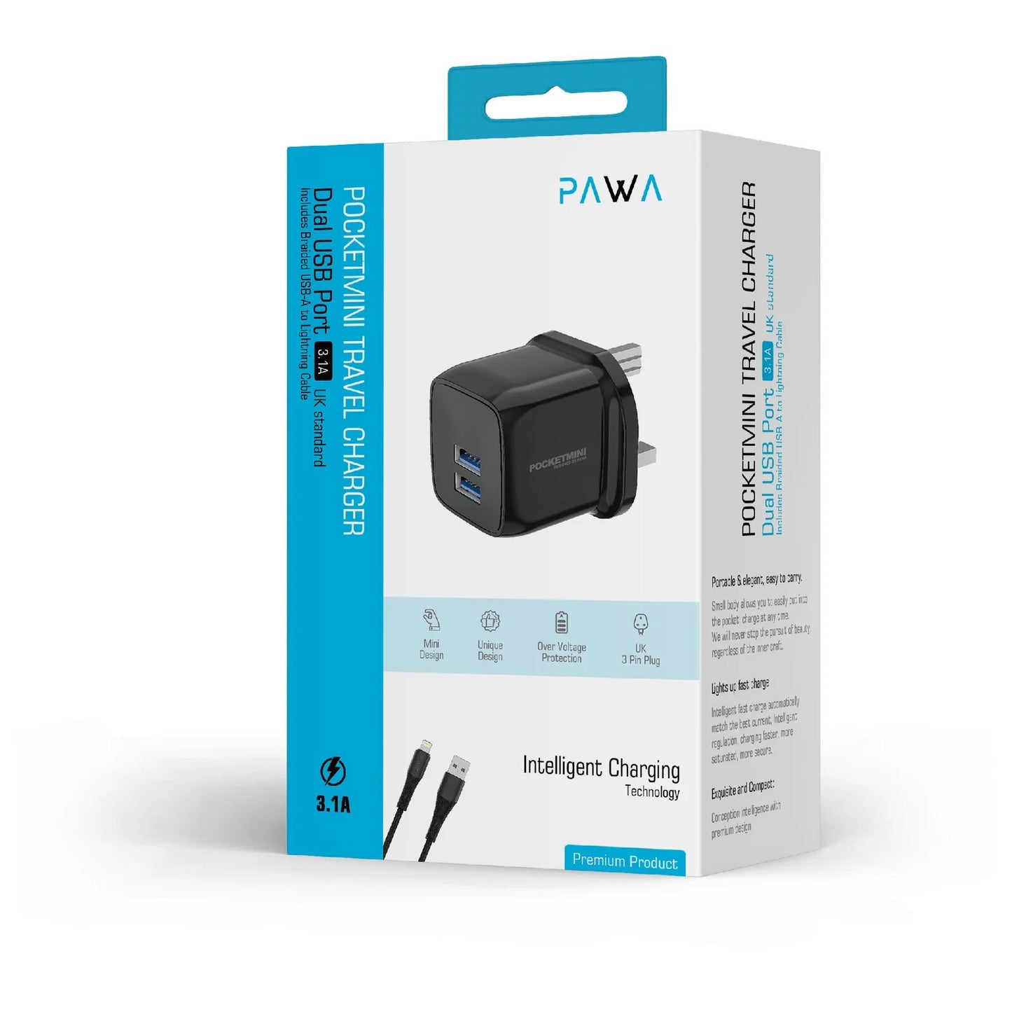 POCKETMINI TRAVEL CHARGER DUAL USB PORT